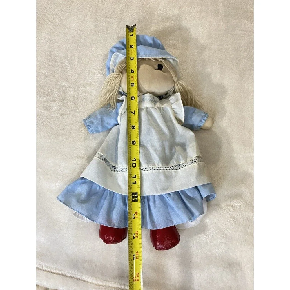 Vintage 60s 70s Toy Collectible Kamar Rag/Cloth Doll “Kristy”Blue Dress & Bonnet